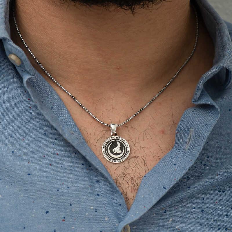 Hk Gümüş Erkek Kolye Hilal Bozkurt |Gümüş Takı Hediyelik Ürünler