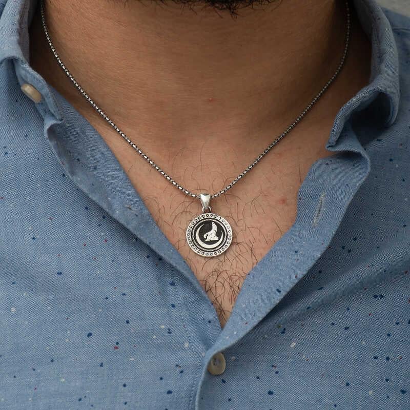 Hk Gümüş Erkek Kolye Hilal Bozkurt |Gümüş Takı Hediyelik Ürünler