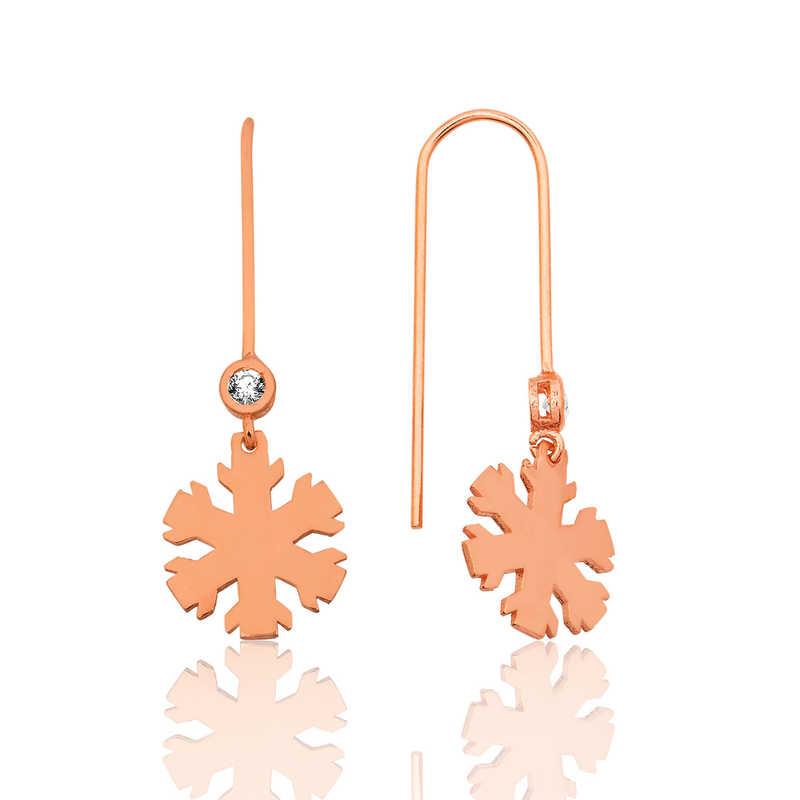 Hk Gümüş Kadın Küpe Kar Tanesi |Gümüş Takı Hediyelik Ürünler