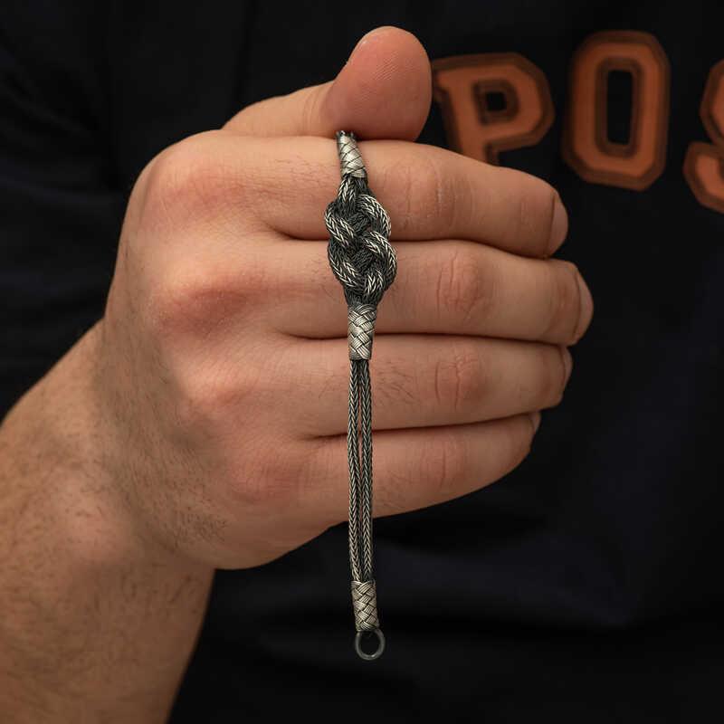 Hk Gümüş Erkek Bileklik Kazaziye Örgü|Gümüş Takı Hediyelik Ürünler