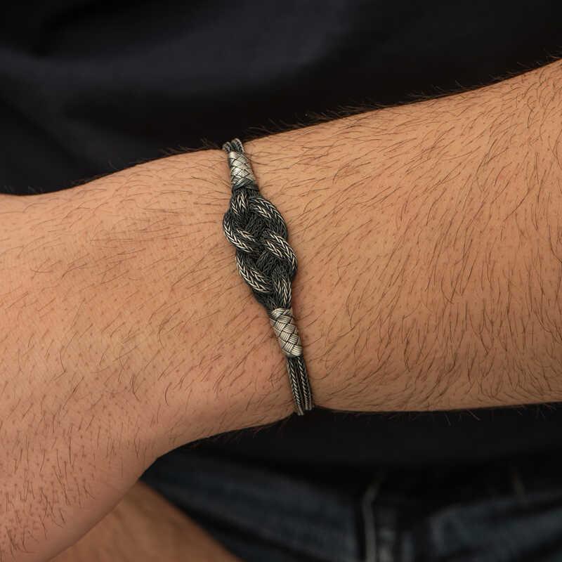 Hk Gümüş Erkek Bileklik Kazaziye Örgü|Gümüş Takı Hediyelik Ürünler