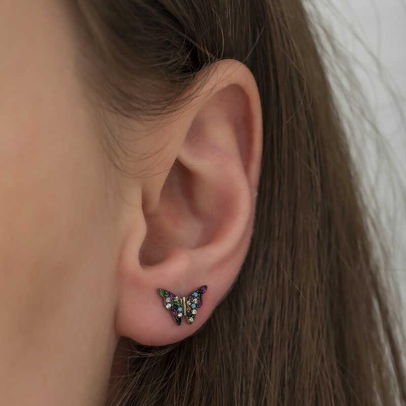 Hk ​Gümüş Kadın Küpe Mix Kelebek |Gümüş Takı Hediyelik Ürünler