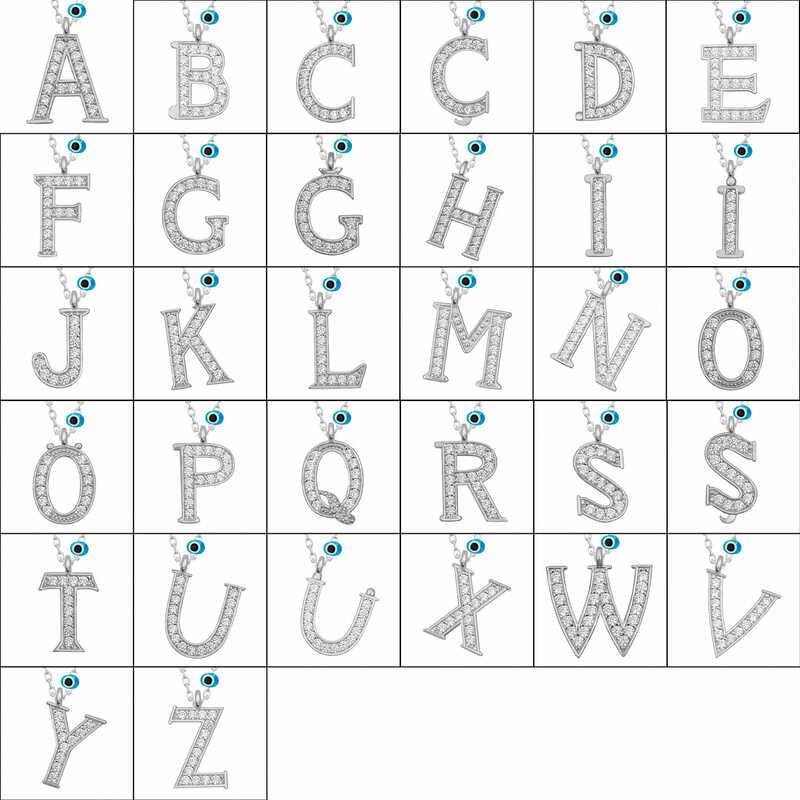 Hk Gümüş Kadın Kolye Nazar Rodyum Y Harfi |Gümüş Takı Hediyelik Ürünler