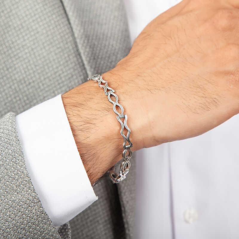 Hk Gümüş Erkek Bileklik Oksitli |Gümüş Takı Hediyelik Ürünler