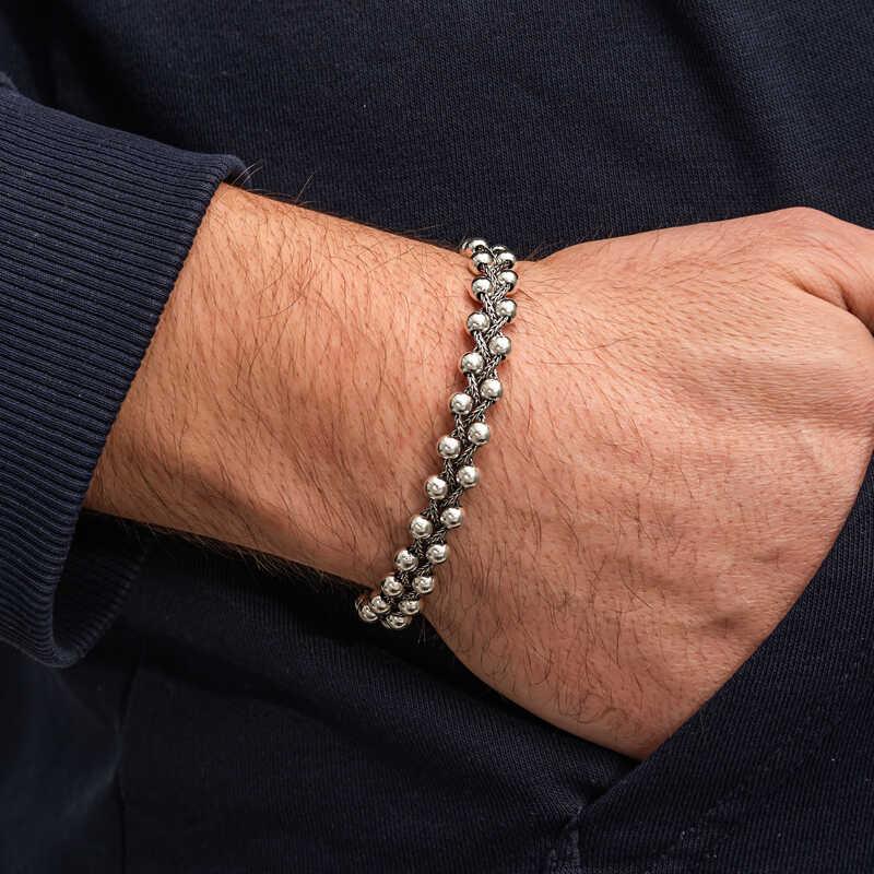 Hk Gümüş Erkek Bileklik Oksitli Toplu|Gümüş Takı Hediyelik Ürünler