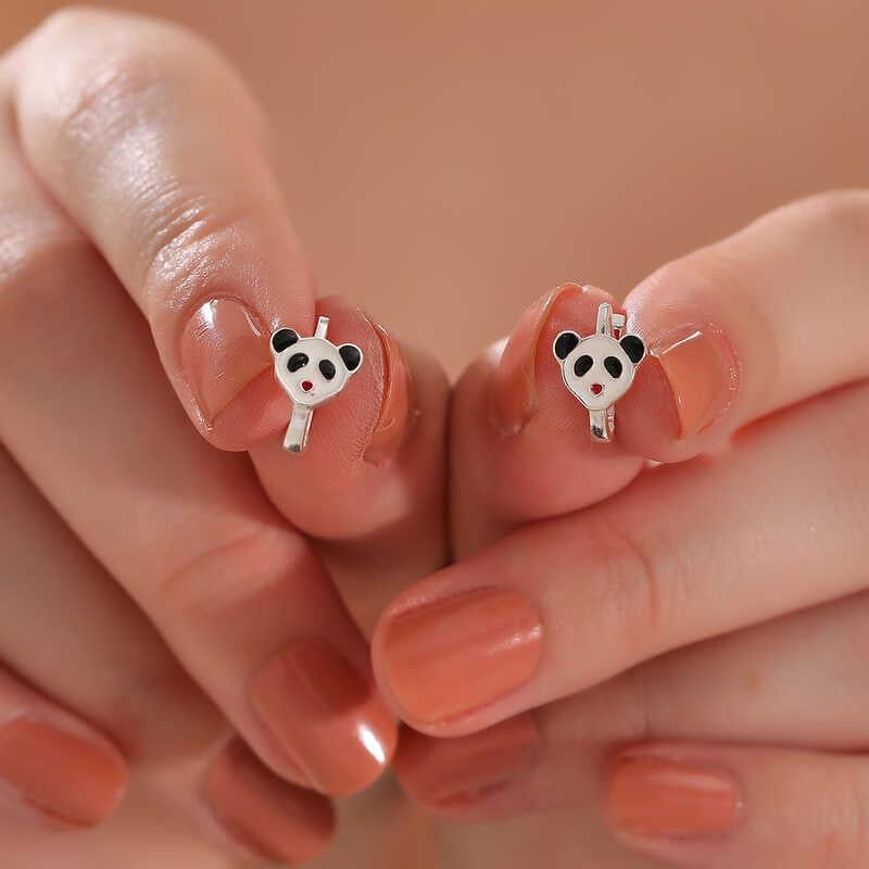 Hk Gümüş Çocuk Küpe Panda |Gümüş Takı Hediyelik Ürünler