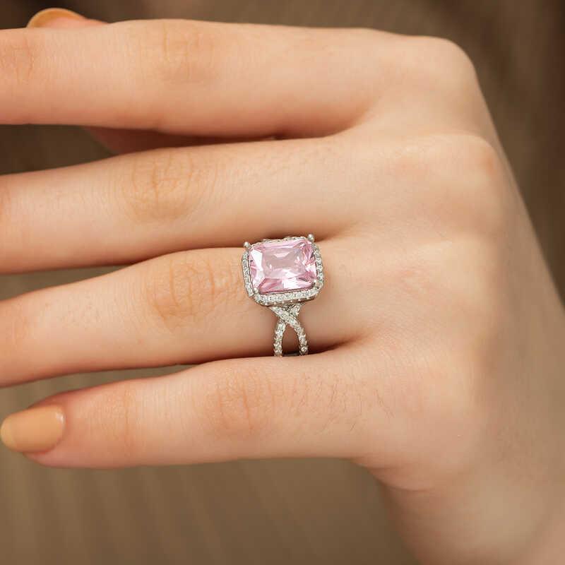 Hk Gümüş Kadın Yüzük Pembe Baget |Gümüş Takı Hediyelik Ürünler