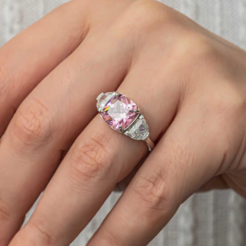 Hk Gümüş Kadın Yüzük Pembe Zirkon Taşlı |Gümüş Takı Hediyelik Ürünler