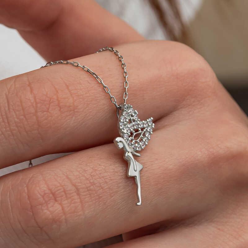 Hk Gümüş Kadın Kolye Peri Kızı |Gümüş Takı Hediyelik Ürünler