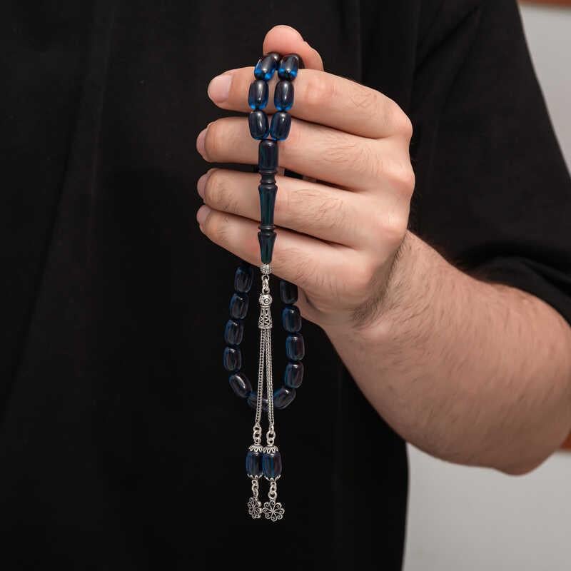 Hk Sıkma Kehribar Tesbih Gümüş Püskül |Gümüş Takı Hediyelik Ürünler