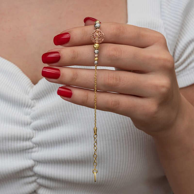 Hk Gümüş Kadın Bileklik Renkli Top Dorika |Gümüş Takı Hediyelik Ürünler