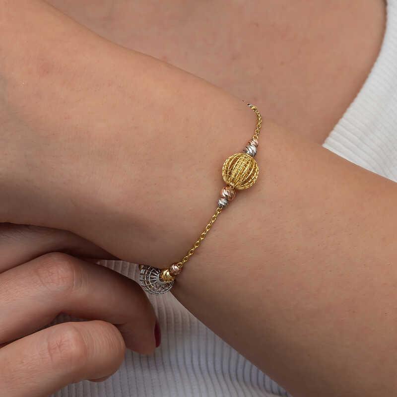 Hk Gümüş Kadın Bileklik Renkli Toplu Dorika |Gümüş Takı Hediyelik Ürünler