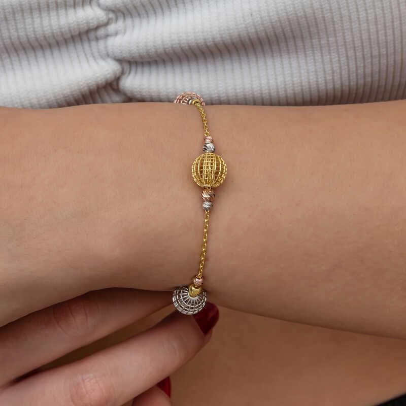 Hk Gümüş Kadın Bileklik Renkli Toplu Dorika |Gümüş Takı Hediyelik Ürünler