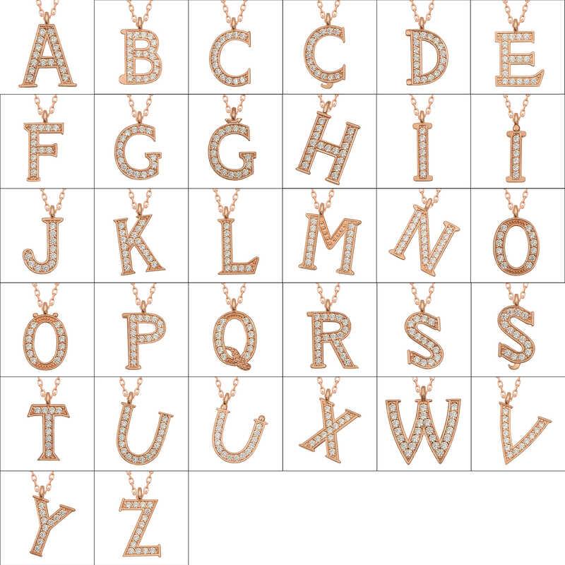 Hk Gümüş Kadın Kolye Rose I Harfi |Gümüş Takı Hediyelik Ürünler