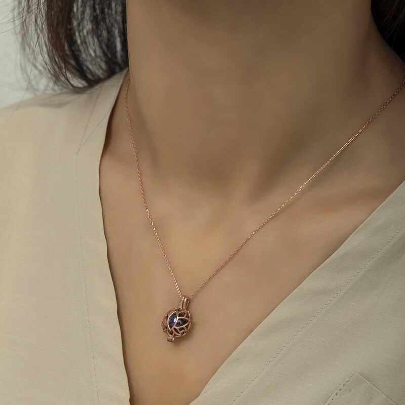 Hk Gümüş Kadın Kolye Rose Kafesli Lotus |Gümüş Takı Hediyelik Ürünler