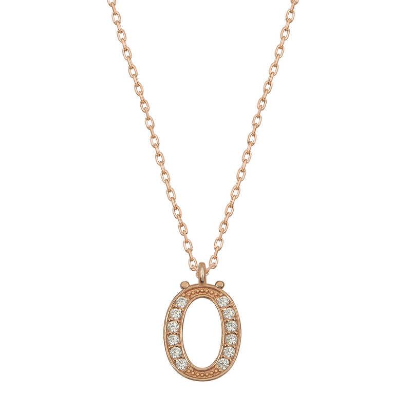 Hk Gümüş Kadın Kolye Rose Ö Harfi |Gümüş Takı Hediyelik Ürünler