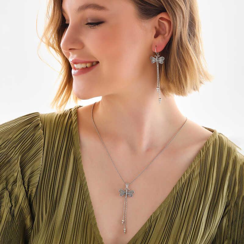 Hk Gümüş Kadın Set Telkari Yusufçuk |Gümüş Takı Hediyelik Ürünler