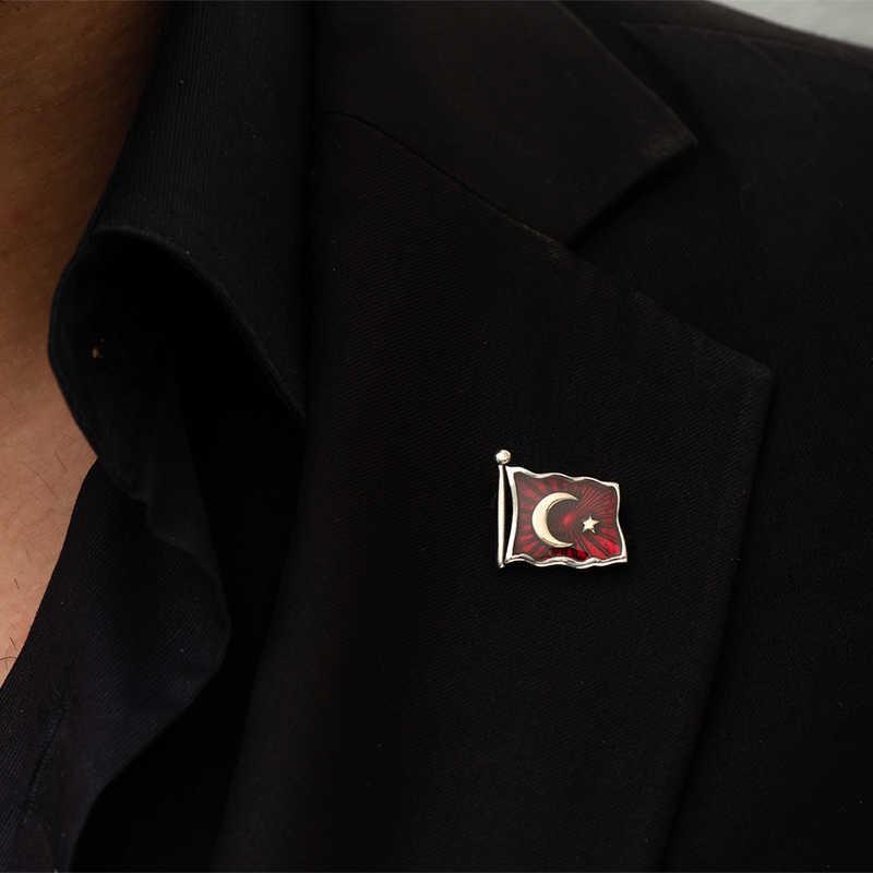 Hk Gümüş Rozet Türk Bayrağı |Gümüş Takı Hediyelik Ürünler
