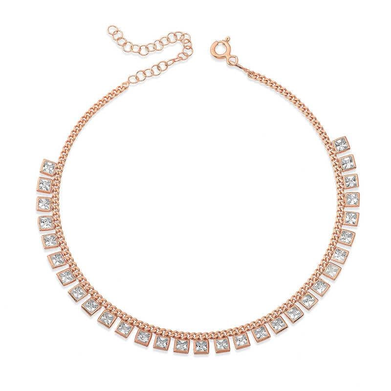 Hk Gümüş Halhal Zirkon Taşlı Rose |Gümüş Takı Hediyelik Ürünler