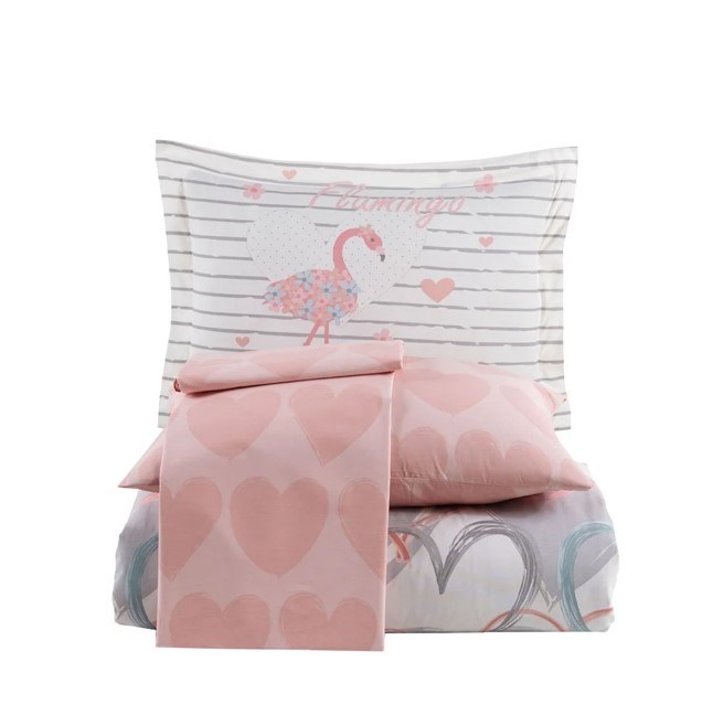 Hobby Çift Kişilik Poplin Nevresim Diana Gri