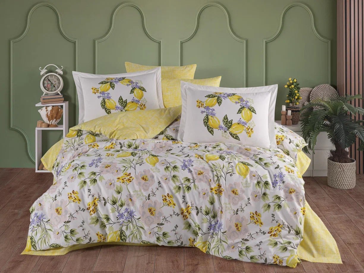 Hobby Çift Kişilik Poplin Nevresim Lemonty Sarı