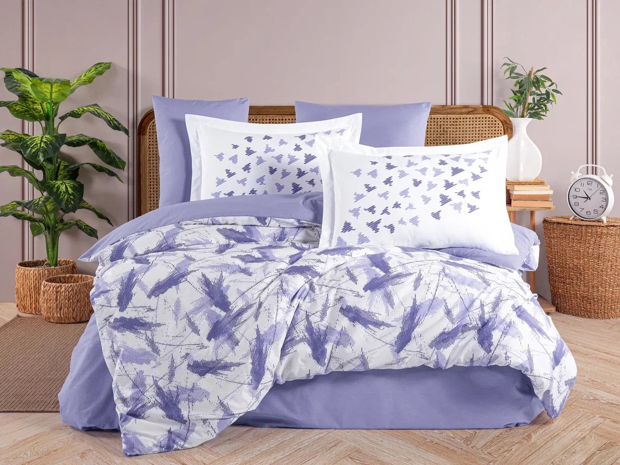 Hobby Çift Kişilik Poplin Nevresim Silva Lila