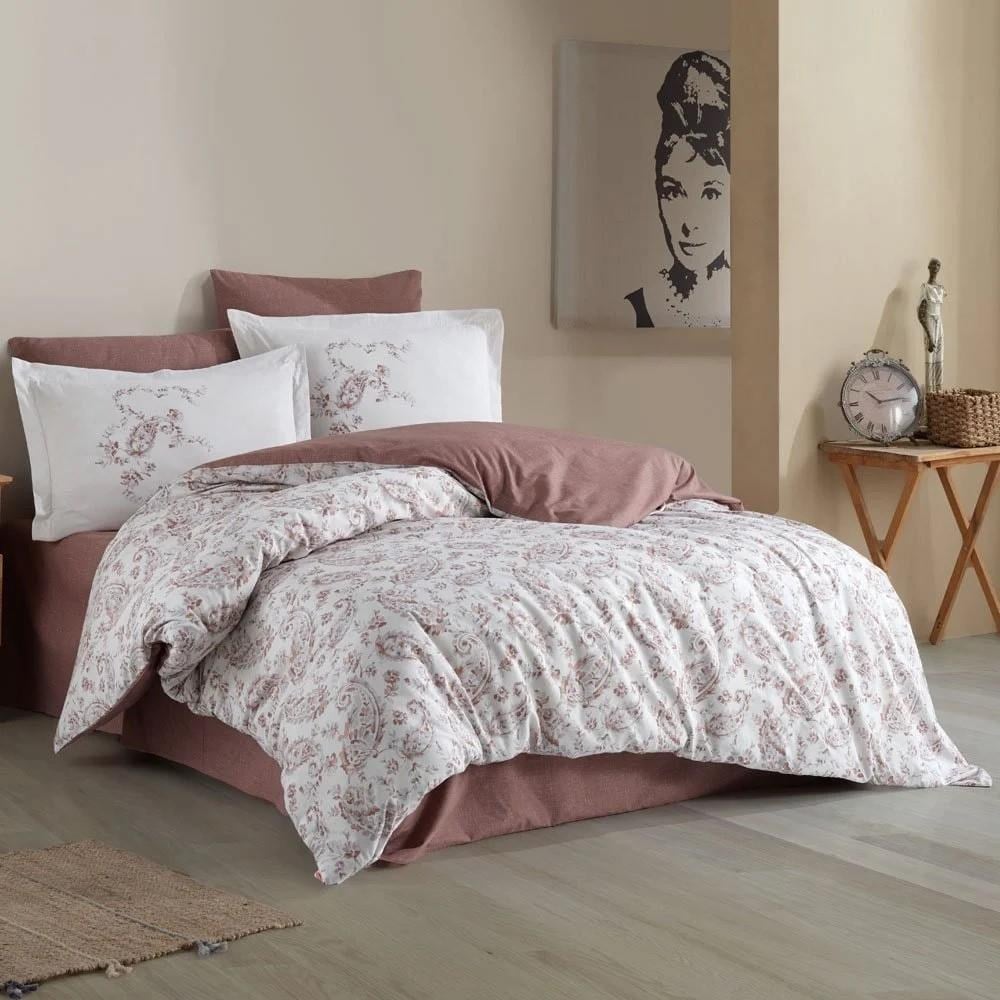 ND Çift Kişilik Ranforce Nevresim Takımı Calvina Kahve