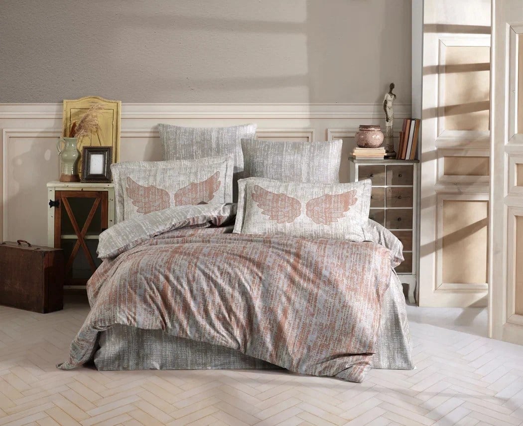 Hobby Çift Kişilik Saten Nevresim Lydia Taba