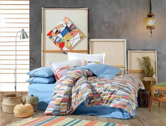 Hobby Kingsize Poplin Nevresim Mikado Hardal