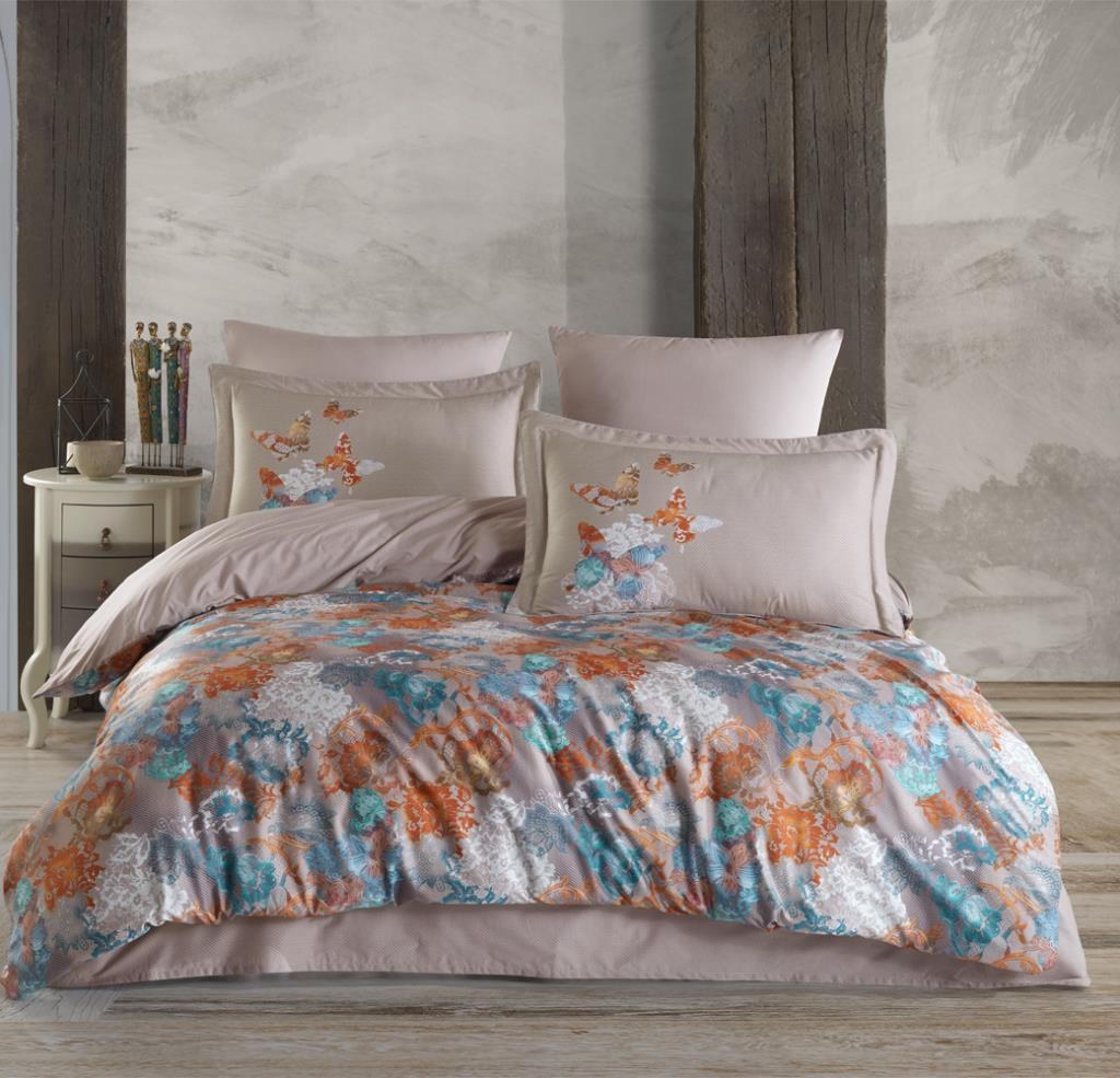 Hobby Premium Deluxe 300TC Çift Kişilik Saten Nevresim Takımı Dolce Vita Bej