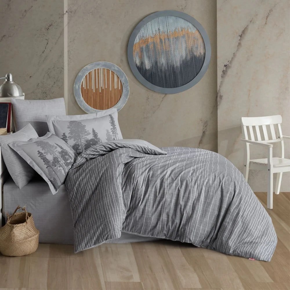 Hobby Tek Kişilik Poplin Nevresim Takımı Tully Gri