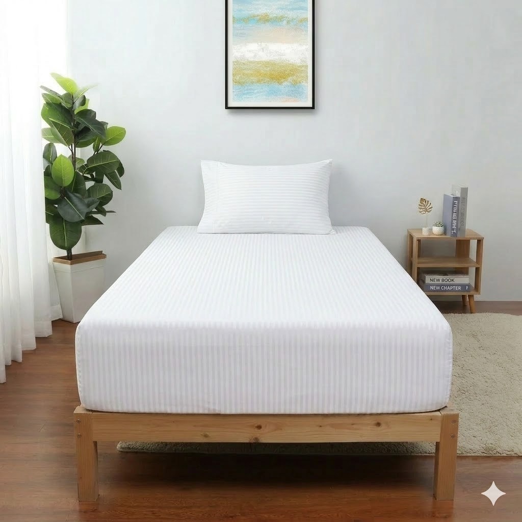 Nevresim Dünyası Tek  Kişilik Çarşaf Seti Beyaz