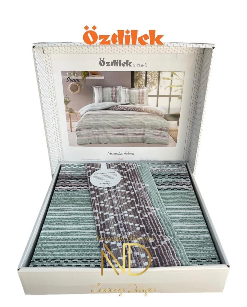 Özdilek Çift Kişilik Ranforce Nevresim Takımı Seam Yeşil