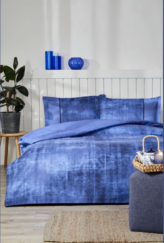 ND Çift Kişilik Ranforce Nevresim Takımı Horizon Mavi