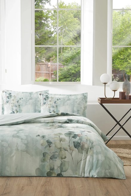 ND Çift Kişilik Ranforce Nevresim Takımı Nature Drip Yeşil