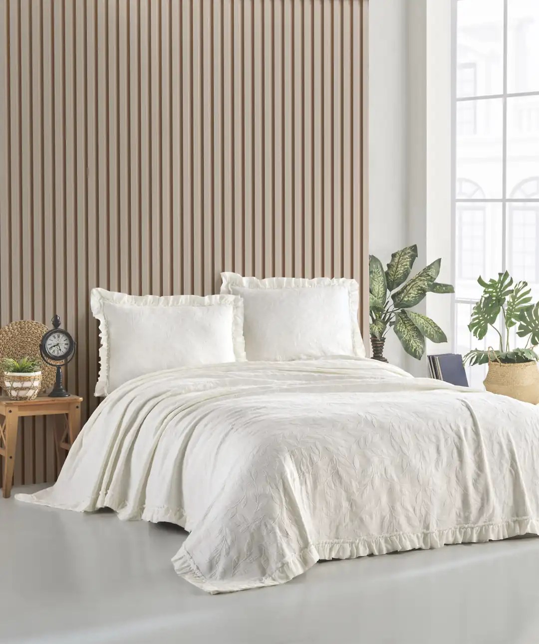 Şaheser Home Collection Yatak Örtüsü Çift Kişilik İlda Krem