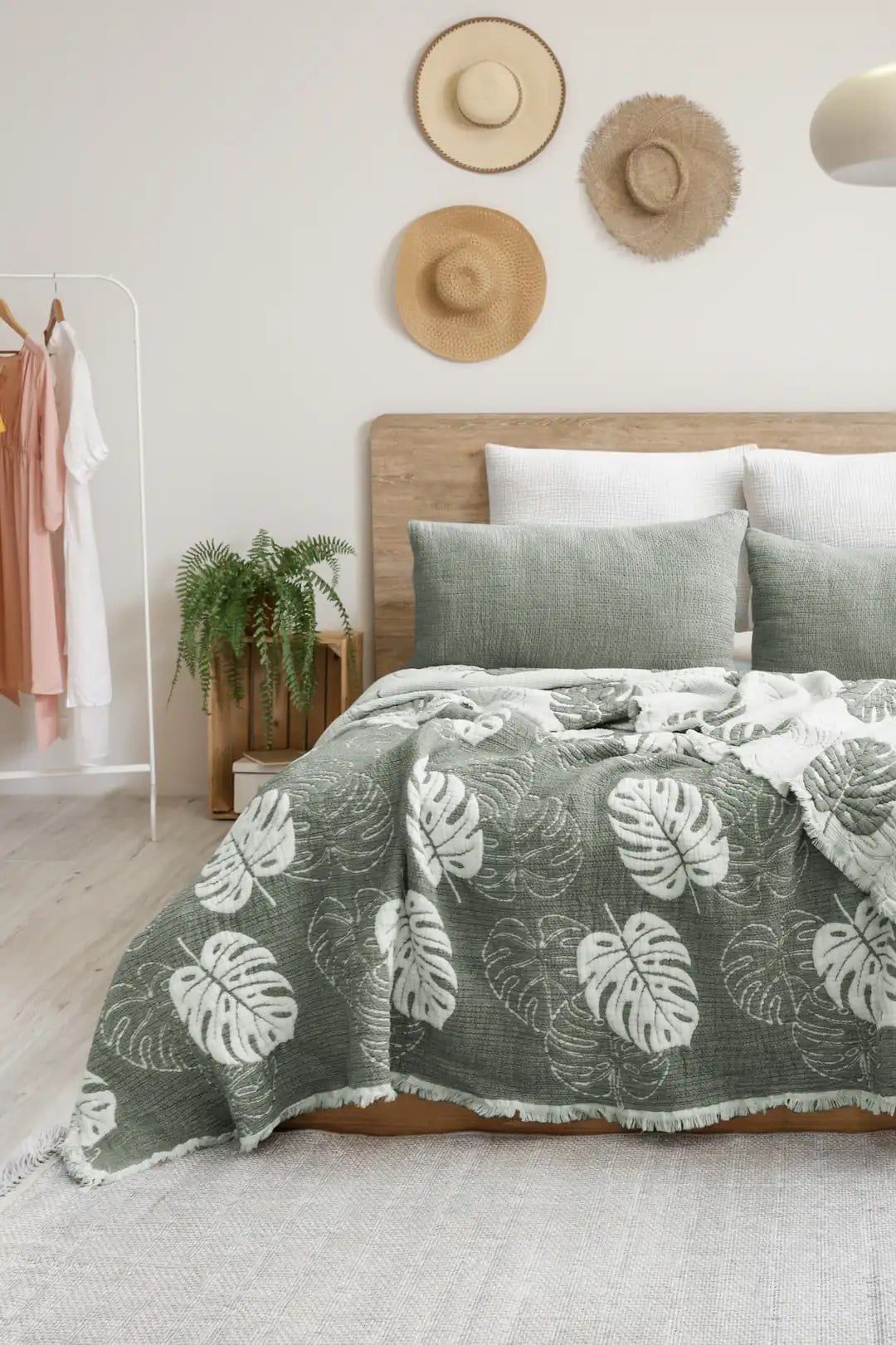 Şaheser Home Collection Yatak Örtüsü Seti Çift Kişilik Forest Yeşil