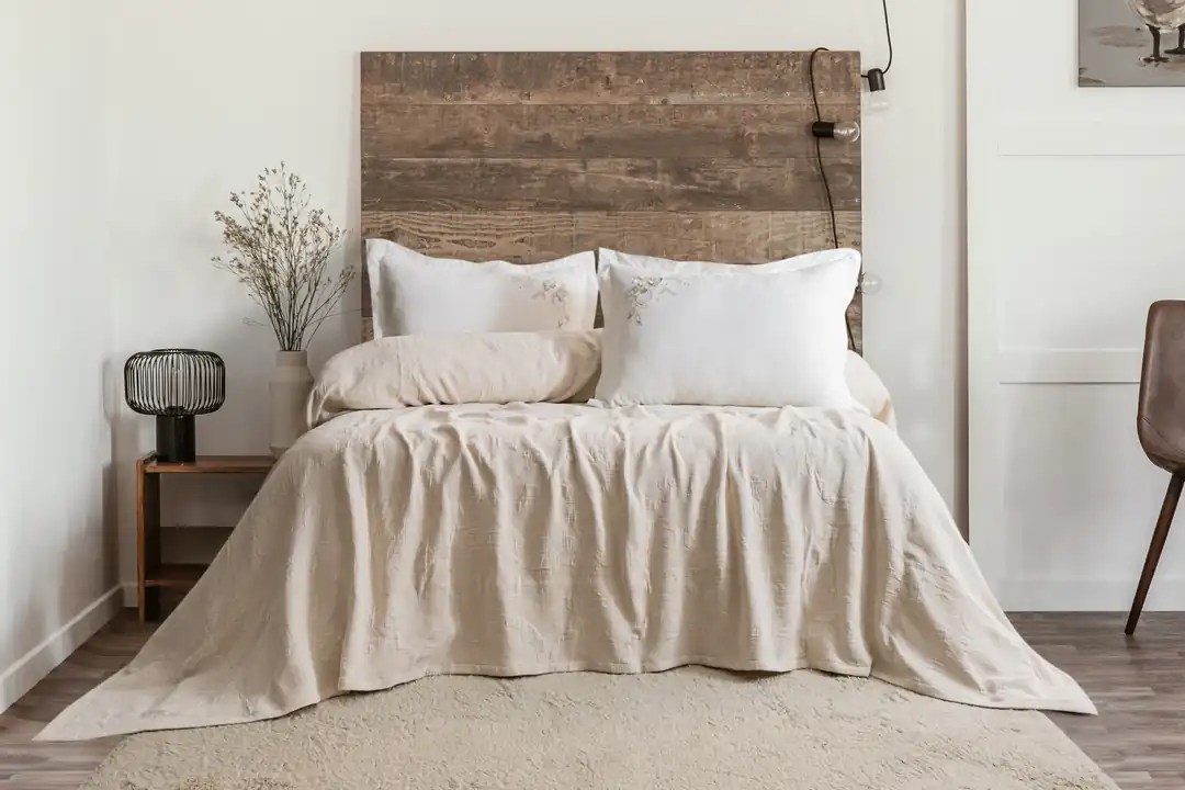 Şaheser Home Collection Yatak Örtüsü Seti Çift Kişilik Derek Bej