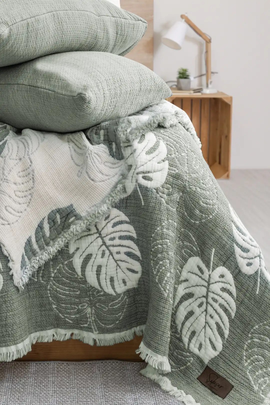 Şaheser Home Collection Yatak Örtüsü Seti Çift Kişilik Forest Yeşil