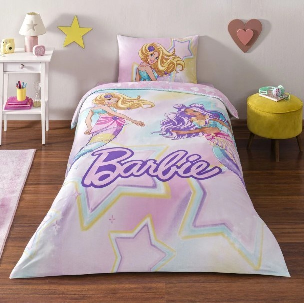 Taç Barbie Mermaid Tek Kişilik Lisanslı Nevresim Takımı
