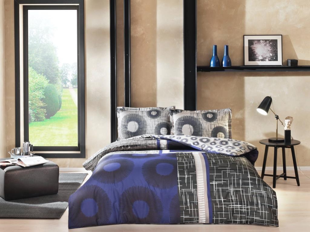 ND Çift Kişilik Saten Nevresim Takımı Lionel Lacivert