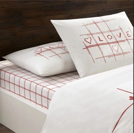 ND Glow Parlayan Çift Kişilik Nevresim Takımı Romenta Kırmızı