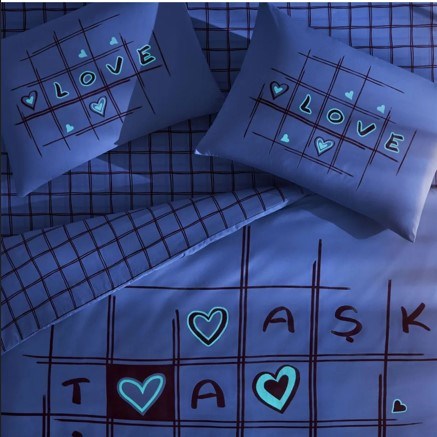 ND Glow Parlayan Çift Kişilik Nevresim Takımı Romenta Kırmızı