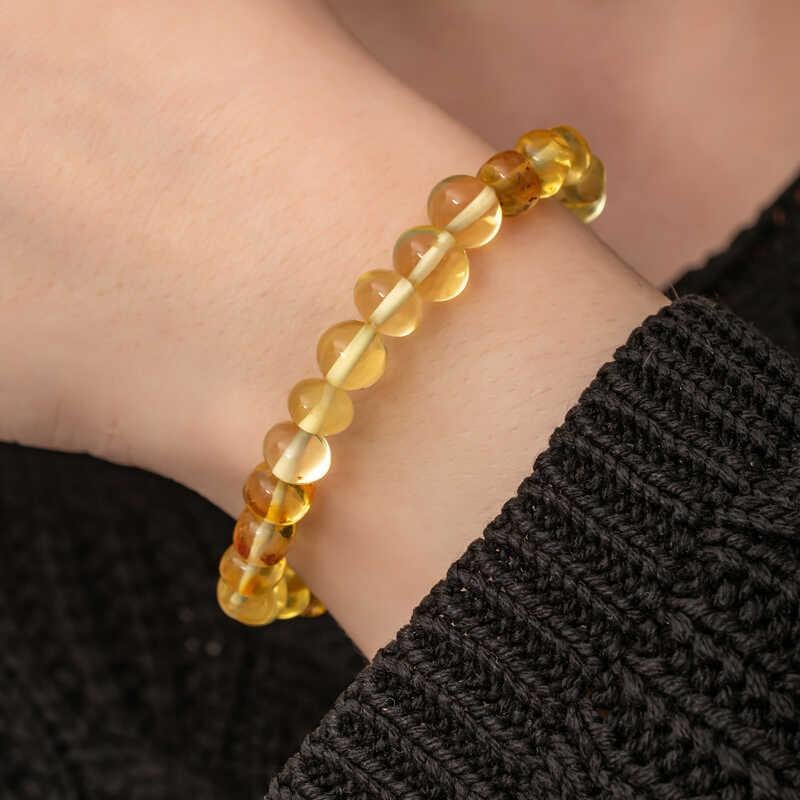 Hk Yetişkin Kehribar Bileklik Damla|Gümüş Takı Hediyelik Ürünler