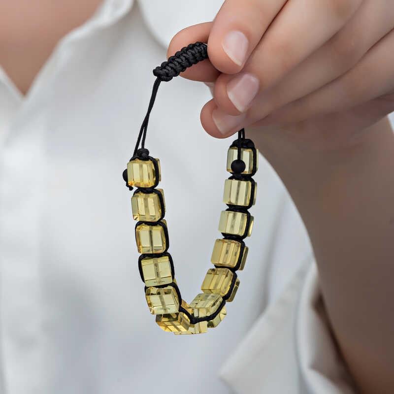 Hk Yetişkin Kehribar Bileklik Damla|Gümüş Takı Hediyelik Ürünler