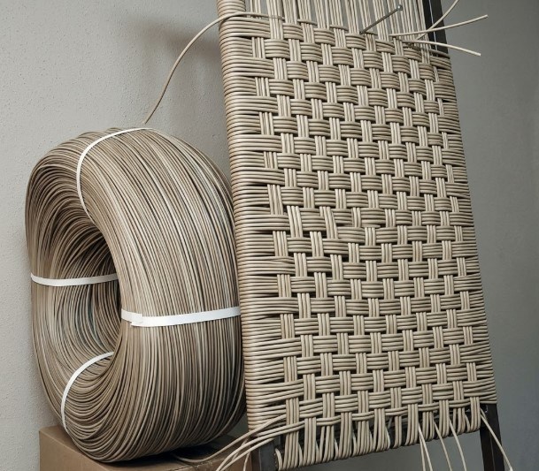 Sentetik Rattan Plastik Yuvarlak Bej 3mm 10 Kg