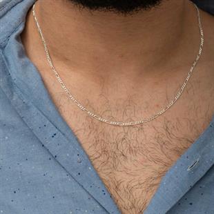 Hk Gümüş Figaro Zincir 1.50 mm  - 0.40 mikron|Gümüş Takı Hediyelik Ürünler 