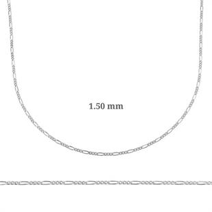 Hk Gümüş Figaro Zincir 1.50 mm  - 0.40 mikron|Gümüş Takı Hediyelik Ürünler 