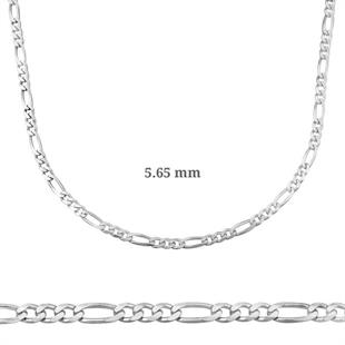 5.65 mm Gümüş Figaro Zincir - 160 mikron
