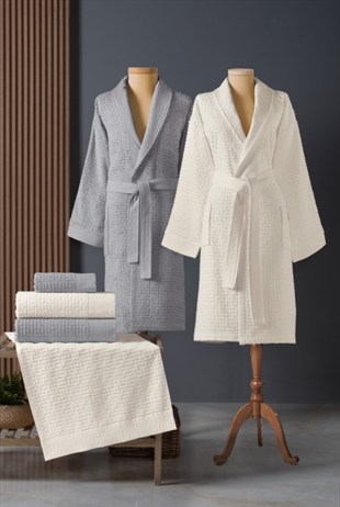 ND Bambu Bornoz Seti Lisse Coin İvory